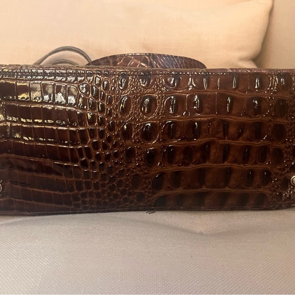 Brahmin Brown Leather Tote with Crocodile Embossed Finish - Picture 6 of 8